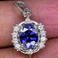 ราคา จี้เงินแท้ 925 พลอยไพลิน Sapphire น้ำหนัก 2 04 กะรัต สีสวยไฟดีค่ะ (384928222)