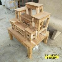 ราคา SLK โต๊ะหมู่บูชาไม้สักทั้งชุดรวมฐาน หมู่ 7 หน้า 5 60 50 สูง70 ซม รวมฐาน ไม้สัก งานยังไม่ได้ทำสี (20204765495)