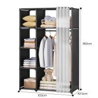 ราคา ราวตากผ้ามินิมอล ราวแขวนเสื้อผ้า ตู้เสื้อผ้า ที่แขวนผ้า coatrack พร้อมม่านคลุม กันฝุ่น ปราศจากแมลง แขวนผ้าได้เยอะ รับน้ำหนักได้ดี Cheers (21204891020)