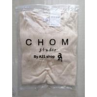ราคา Chom เสื้อยืด Basic Tคอกลมแต่งแขนเบิ้ล ผ้ารังผึ้ง งานป้าย (17667926224)