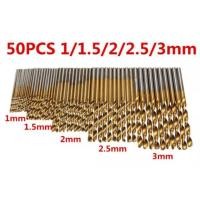 ราคา ชุดดอกสว่านขนาดเล็ก 50 ชิ้น ชุดดอกสว่านไฮสปีด HSS เคลือบไทเทเนี่ยม ขนาด 1 3 mm เจาะเหล็ก เจาะไม้ (7485709867)