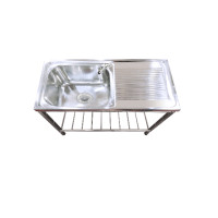 ราคา Global House TECNOSTAR อ่างล้างจานพร้อมขาตั้ง 1 หลุมมีที่พัก STT7540 สีโครเมี่ยม รับประกันของเเท้ (12566894228)