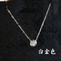 ราคา สร้อยคอเพชรเม็ดเดี่ยวลาย0 2กะรัตมี3สีชุบทองหนา18K สีเงิน925 (19901692496)