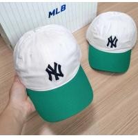 ราคา แท้ หมวก MLB Color Matching Unstructured Ball Cap NY หมวกสีขาว ปีกหมวกสีเขียว Free size (19528322598)