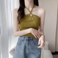 ราคา K235 พร้อมส่ง เสื้อสายเดี่ยวแฟชั่น ไขว้หน้า เสื้อสไตล์เกาหลีฟรีไซส์ผ้ายืด (15071711338)