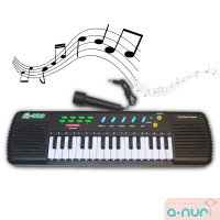 ราคา Anuri เครื่องดนตรีเด็ก เปียโนอิเลคโทรนิค คีย์บอร์ด 31 คีย์ สีดำ ไมค์ เปียโนเด็ก อิเลคโทรเด็ก ของเล่นเด็ก คีย์บอร์ด (16617400905)