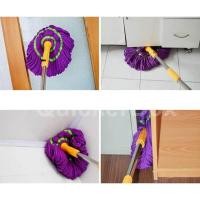 ราคา ม็อบไม้ถูพื้น เช็ด ล้างแล้วบิดล็อคทำความสะอาด สีม่วง Smart Mop (812642497)