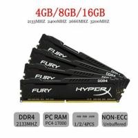 ราคา แรม DDR4 RAM HyperX FURY DDR4 4GB 8GB 16GB DDR4 2133 2400 2666 3200 MHz เดสก์ท็อป1 2V DIMM 288 Pin PC4หน่วยความจำสำหรับเล่นเกม Ram (10386754991)