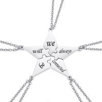 ราคา สแตนเลส5ชิ้นเพื่อนที่ดีที่สุด BFF เสื้อยืดเด็กพี่สาวพี่ชายครอบครัวสร้อยคอมิตรภาพปริศนาชิ้น Charm สร้อยคอพร้อมจี้ชุด (7420404597)