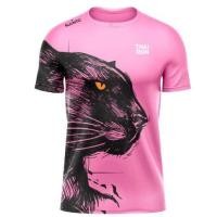 ราคา เสื้อวิ่ง เสื้อกีฬา Thairun ไทยรัน เสือดำพื้นสีชมพู แขนสั้น (21165113543)