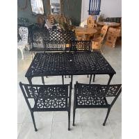 ราคา สินค้าสั่งทำ 7 14 วัน ชุดสนามอัลลอยด์ จิบกาแฟ วางตกแต่งสวน โต๊ะสนาม เก้าอี้สนาม สีดำ 4 ที่นั่ง (8881642688)