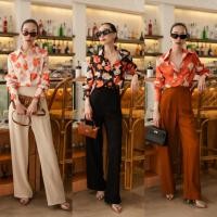 ราคา เซต 2 ชิ้น เสื้อเชิ้ตลายดอก กางเกงขายาวสีพื้น VSHOP (19746955342)