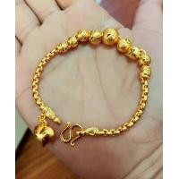 ราคา สร้อยข้อมือ สร้อยข้อมือชุบทองแท้ 100 เศษทองคำแท้ สร้อยหุ้มทอง ชุบทอง 24K ไม่ลอก ไม่ดำ (6526216485)