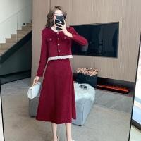 ราคา เสื้อเบลาส์2ชิ้นสำหรับผู้หญิงสร้างความประทับใจให้กับเอวสูงแฟชั่นลูกไม้คอยาวแขนเสื้อสูงชุดกระโปรงยาว (20757801863)