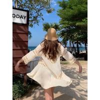 ราคา on the sea Dress เดรส คลุมบิกินี่ สีครีม เสื้อเดรสใส่ไปทะเล ชุดคลุม น่ารัก ผ้าใส่สบาย ชุดถักลาย สีครีม (21030660288)