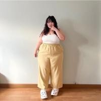 ราคา Musterd pants กางเกงขายาวเอวสม็อค กางเกงขายาวไซต์ใหญ่ กางเกงสาวอวบ กางเกงเอวยืด กางเกงสีเหลืองมัสตาร์ด กางเกงเอว60นิ้ว (20537117486)