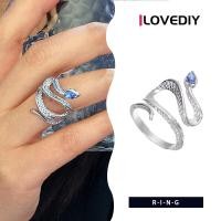 ราคา ILOVEDIY แหวนเงินย้อนยุคสไตล์เย็นเครื่องประดับเทรนด์รูปงูระดับไฮเอนด์ (21132649628)