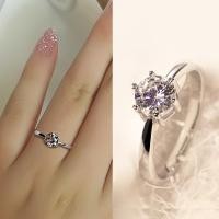ราคา แหวนสวมนิ้วชี้เพชรเปลือยเงินแท้ S925สำหรับผู้หญิงแหวนเพชรเทียมแบบเรียบง่ายสำหรับขอแต่งงานเครื่องประดับเพทายแหวนเพชรเม็ดเดี่ยว (13011668702)