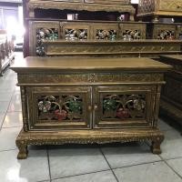 ราคา ตู้ไม้ทรงโบราณแกะสลักลายฟักทอง เดินเส้นแต่งกระจก ตู้ไม้สีทอง 2 บานเปิด สูง 50 ซม ตู้ใส่ของเอนกประสงค์ ทรงสวยงาม (17794548774)