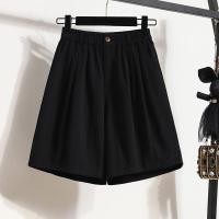 ราคา มีไซส์ใหญ่ Plus Size M 5XL Womens Black Yellow Shorts Solid Color Elastic Waist Wide Leg High Waist Hot Shorts (15281056617)