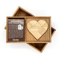 ราคา เกมไม้แทนแกรมหัวใจ Double Heart Tangram with card white ของเล่นไม้ ฝึกสมอง เสริมพัฒนาการ wooden jigsaw puzzles for kid (7918733821)