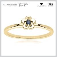ราคา Gemondo แหวนทองคำ 9K ประดับไพลิน Blue Sapphire ดีไซน์ดอกไม้ 5 กลีบ (16760673224)
