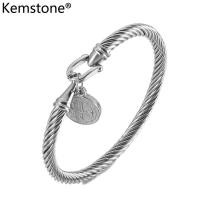 ราคา Kemstone Jesus จี้คาทอลิคสีดำทองเงินชุบกำไลข้อมือเบ็ดตกปลาเรืองแสงสแตนเลสสำหรับผู้ชายผู้หญิง (3308112243)
