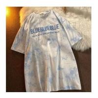 ราคา Aililai เสื้อยืดแฟชั่นผ้ามัดย้อมฤดูร้อน2021แต่งลายภาษาอังกฤษ เสื้อแขน สั้น คอกลม เก๋ๆ สีพาสเทลสวยๆ สไตล์ฮิปฮอป วินเทจ (9945827720)