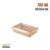 ราคา กล่องกระดาษ กล่องกระดาษใส่อาหาร กล่องข้าวกระดาษ กล่องไฮบริด กล่องกระดาษคราฟท์ ฝาใส 1 แพ็ค 20 ชิ้น 123packing (10529295948)