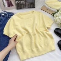 ราคา H H พร้อมส่ง เสื้อแขนสั้นไหมพรม ทรงครอปสั้น ดีเทลขนมุ้งมิ้งน่ารัก สีพาสเทล 80069 (16970418770)