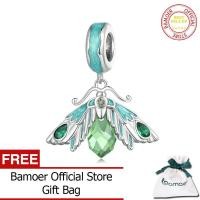 ราคา BAMOER 925เงินสเตอร์ลิงมรกตสีเขียวกระเต็นลูกปัดผีเสื้อสำหรับผู้หญิง BSC858สร้อยข้อมือลูกปัดคริสตัลและสร้อยข้อมืออัญมณีดี (18616216943)