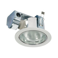 ราคา Downlight โคมไฟดาวน์ไลท์ ดาวน์ไลท์ฝังฝ้าหน้ากระจก ใส่หลอดข้าง ขั้ว E27 1 สีขาว สีเงิน มีกล่องเก็บสายไฟ รุ่น WL 4204 4 WH SN (13924239469)