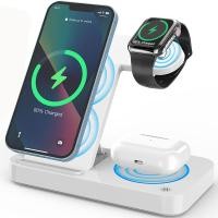 ราคา ที่ชาร์จแบบไร้สาย4 In 1สถานีชาร์จไร้สายสำหรับ iPhone 15 14 13 12 11และ Apple Watch 8 7 6 5 4 3 2 SEแท่นชาร์จ2023อัพเกรดสำหรับ AirPods 1 2 3 Pro pro 2 (19818958076)