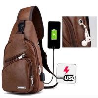 ราคา กระเป๋าสะพายไหล่ผู้ชาย Messenger ถุงผ้าใบกระเป๋าหน้าอกชาร์จ USB (21115831174)