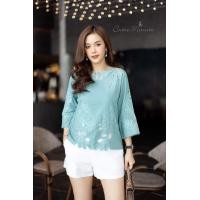 ราคา เสื้อลินินเกรดพรีเมี่ยม เนื้อผ้าขึ้นลาย เนื้อผ้ามีความนุ่ม ผ้าดีมากค่ะ งานปักดอกไม้เจาะฉลุ (20965111867)