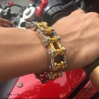 ราคา สร้อยข้อมือโซ่bigbike สองกษัตริย์ ทองเงิน เนื้องานแท้ งานสแตนเลสแท้316L 100 รุ่นนิยม allacc (20913544241)