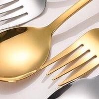 ราคา ช้อนส้อมเกาหลี สีเงิน สีทอง ชุดช้อนส้อมสแตนเลส ช้อนส้อม ช้อนเกาหลี สำหรับรับประทานอาหารอย่างดี (18284786926)