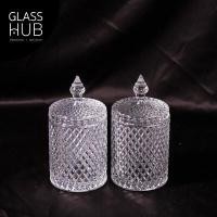 ราคา GLASS HUB AMORN TG013 โถแก้วเล็ก ลายคริสตัล เจียระไน มีฝาปิด เหมาะสำหรับใส่ขนม (18342901902)