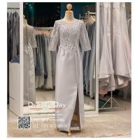 ราคา ชุดราตรีออกงาน PFL080 ชุดแม่เจ้าสาว ชุดราตรียาว มีแขน พร้อมส่ง ชุดไปงานแต่ง ออกงานกลางคืน คนอ้วนใส่สวยมากค่ะ dressy day (4946478799)