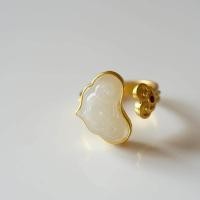 ราคา T B ชุบทอง18K หยก Hetian ธรรมชาติหินหยกจากซินเจียงแหวน Ruyi แหวนฝังทองกับหยก S925แหวนหยกสำหรับผู้หญิงหินกรวด (11490477104)