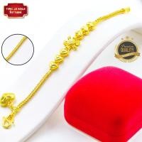 ราคา สร้อยข้อมือทอง เครื่องประดับ ทองเหมือนแท้ ลายสี่เสาคั่นดอกไม้ ห้อยหัวใจ หนัก1บาท ยาว6 5นิ้ว สร้อยข้อมือทอง ทองโคลนนิ่ง (7113074049)