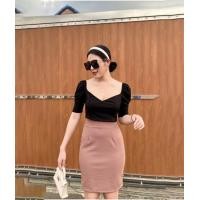 ราคา ฟรีไซต์ กระโปรงผ้าวูลเวฟทรงเอผ่าหลัง ขอบเอวเรียบ K655 (18883309573)