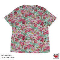 ราคา แตงโม SUIKA เสื้อแตงโมคอจีนแขนสั้น ติดกระดุมหลัง ต่อตะเข็บหลังลายดอกไม้ M JF 091 (20691979000)