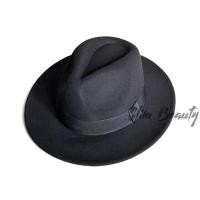 ราคา รุ่นผ้าหนา สีดำ หมวก ปานามา ฟีโดร่า ทรงคลาสสิค ขนาดปีก 6 5cm Classic Panama Fedora hat size 6 5cm (106074100)