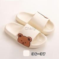 ราคา Chang รองเท้าแตะผู้หญิง รองเท้าแตะ รองเท้า รองเท้าแตะลายหน้าน้องหมี slippers (17238229881)