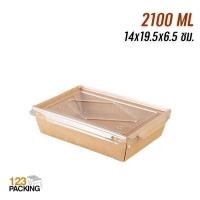 ราคา กล่องกระดาษ กล่องกระดาษใส่อาหาร กล่องข้าวกระดาษ กล่องไฮบริด กล่องกระดาษคราฟท์ ฝาใส 1 แพ็ค 20 ชิ้น 123packing (10529295952)