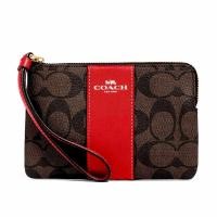 ราคา Coach outlet ของเเท้ กระเป๋าสตางค์คล้องมือ1ซิป S CORNER ZIP WRISTLET คล้องมือเล็ก 1 ซิป (19665818981)