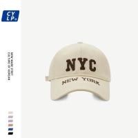 ราคา INS Street NYC หมวกเบสบอลปักตัวอักษรด้านหน้ากว้างผู้ชายผู้หญิงหมวกขนาดเล็ก (20130379200)