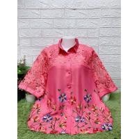 ราคา ส่งฟรี เสื้อลินิน เสื้อสาวอวบ เสื้อผู้ใหญ่ อก46 ผ้าลินินผสมฝ้าย แขนแต่งลูกไม้งานปักดอกสวยมากจ้าแม่ (18321956098)