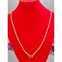 ราคา สร้อยคอเม็ดขาวล้วน สร้อย3มิติ ลายเม็ดมะยม (20227659596)